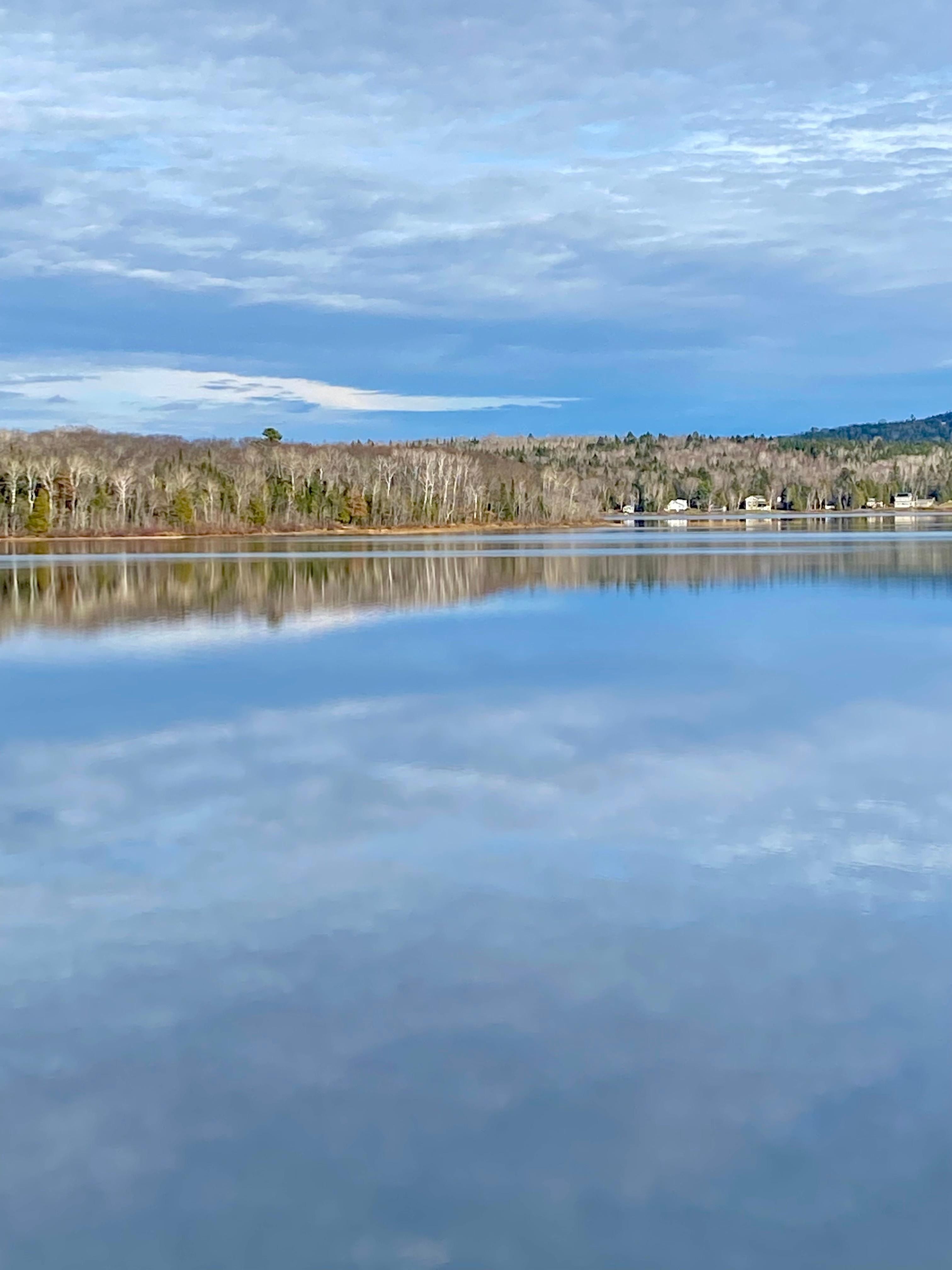 View of the lake from the deck on a brisk November morning. 