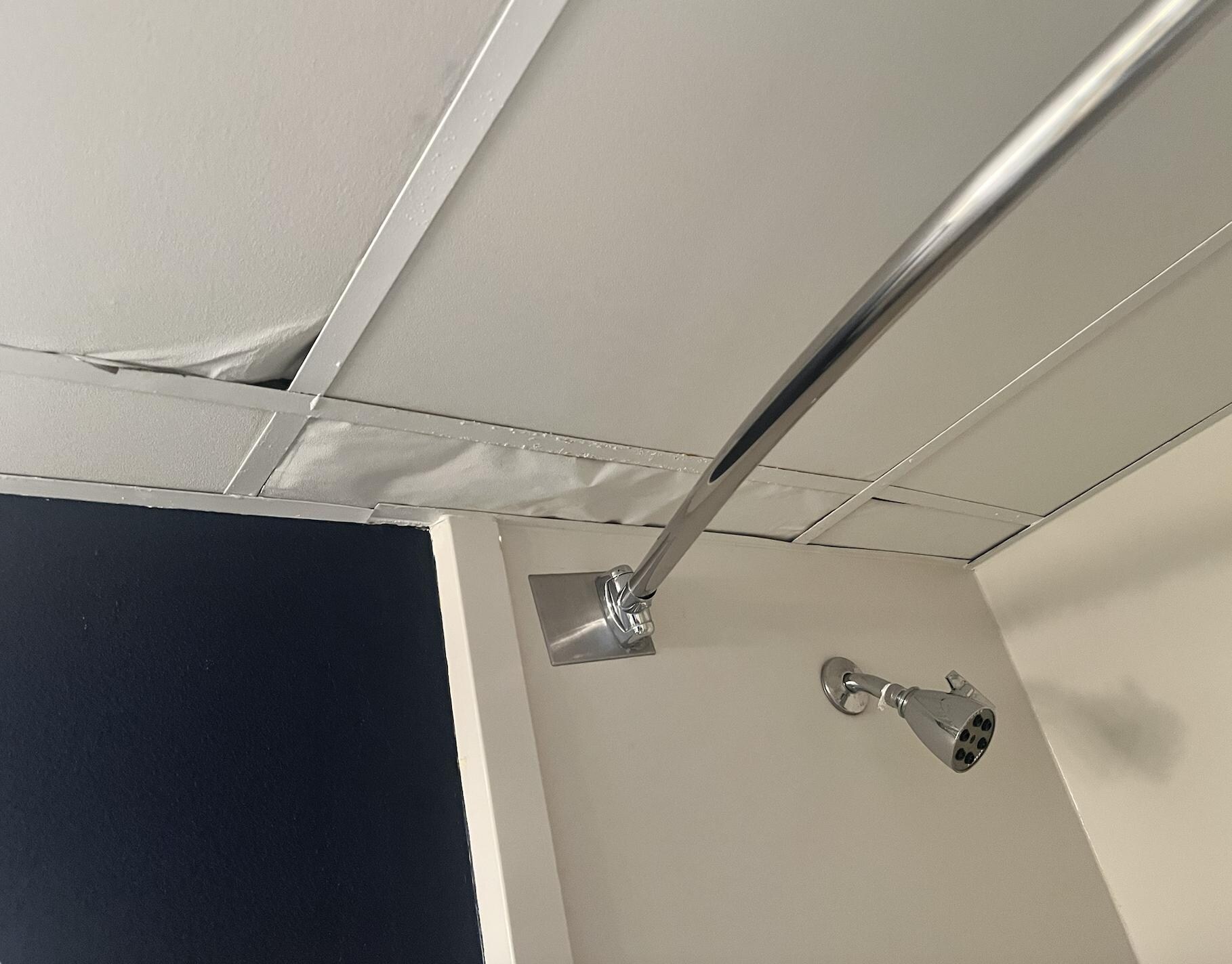 I can't add the video but this gives you an idea of the water coming through the ceiling