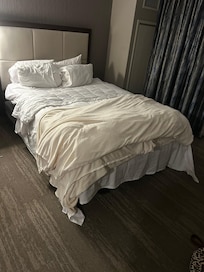 This picture is after housekeeping made the beds