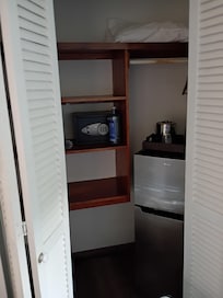 Closet with fridge