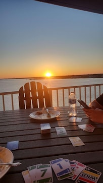 We ate and played cards on the balcony and watched the sunset