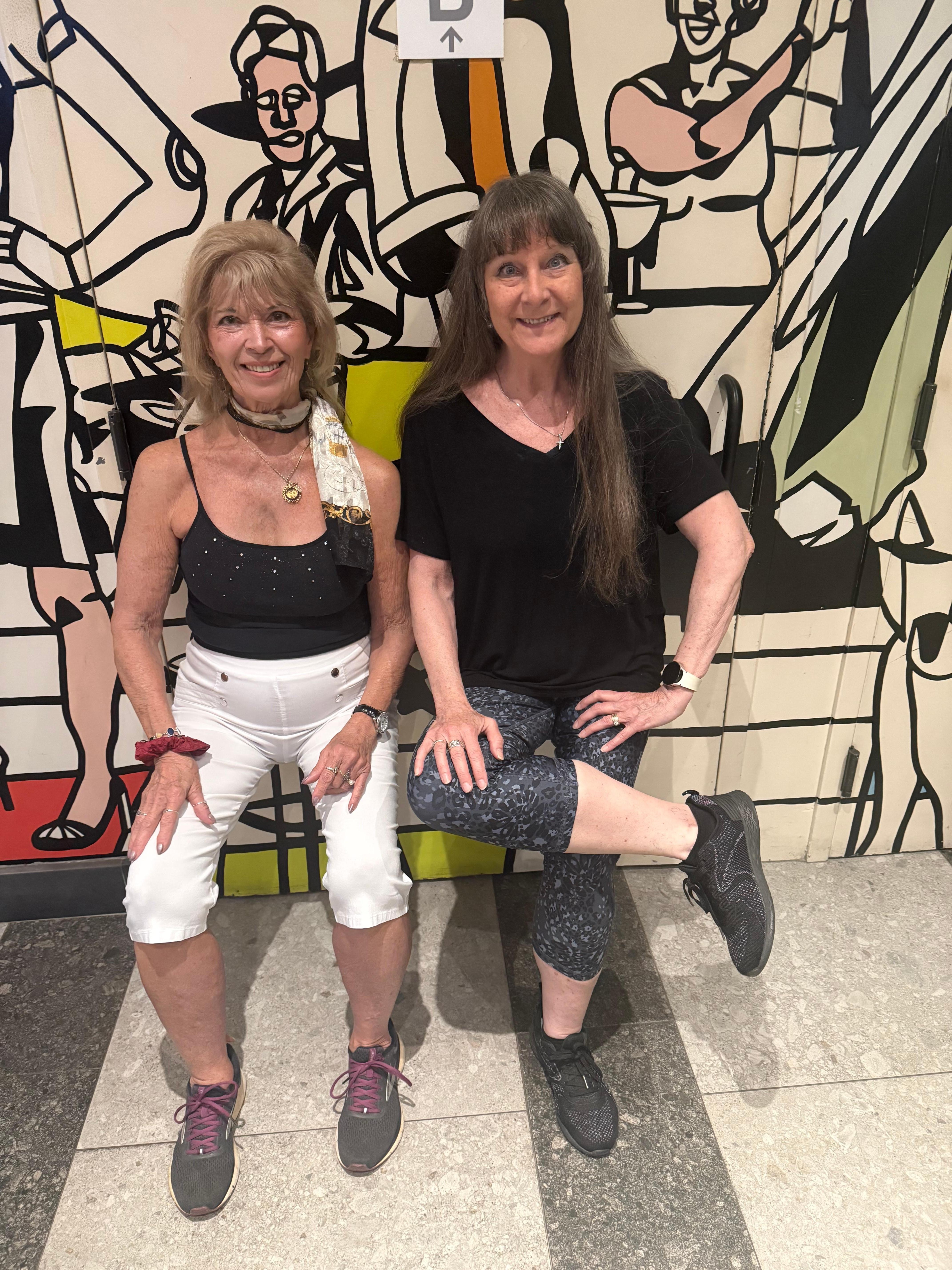 At the Pod 51 having a staff member take our picture. 