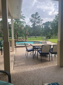 Beautiful pool with vast view to the meadow! Deer walk right through here often.