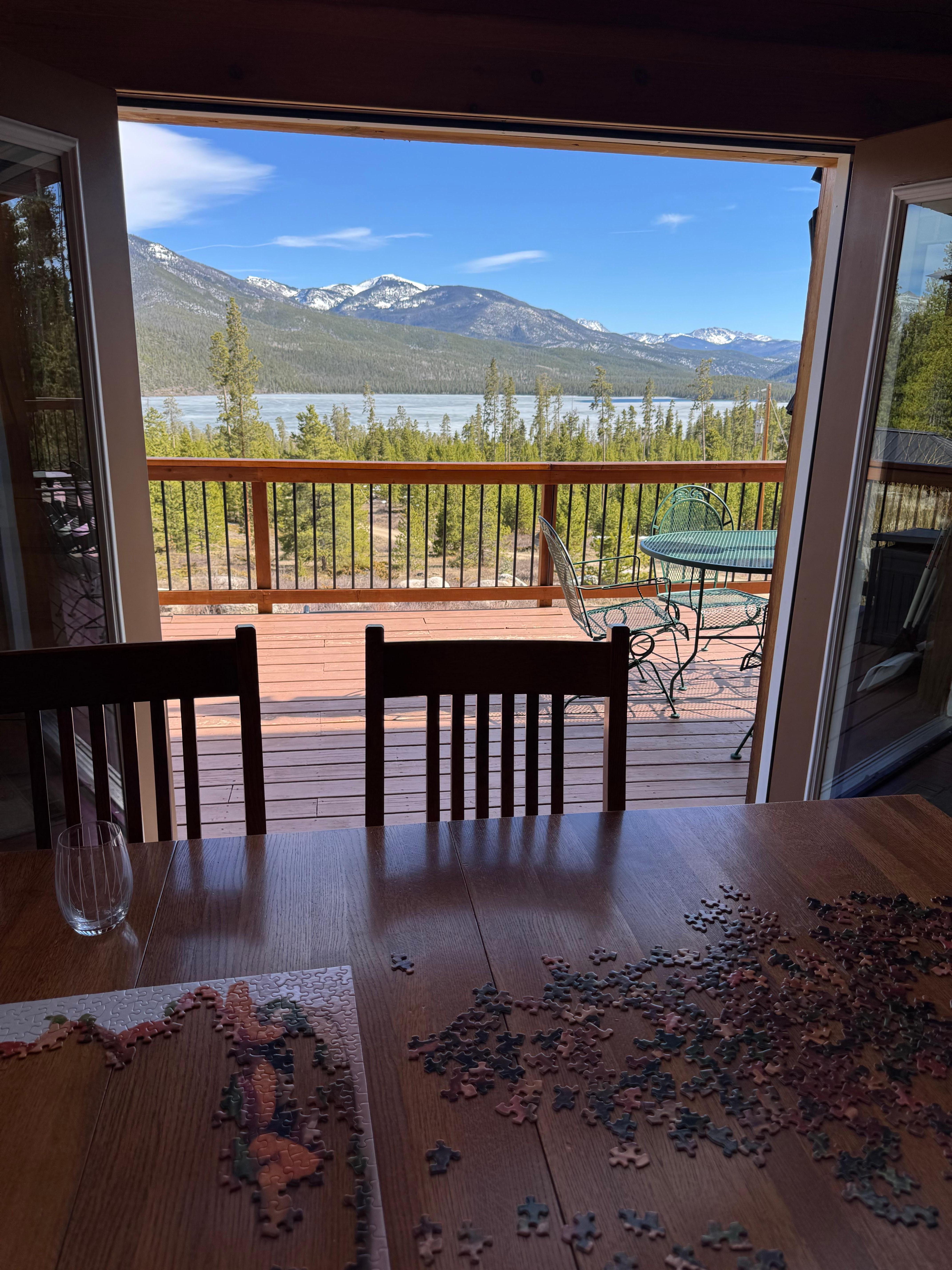 View from dining table with doors open