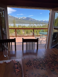 View from dining table with doors open