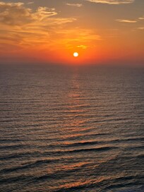 View from balcony at sunset