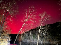This photo was taken from the dock during the aurora borealis in November 2025