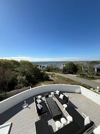 The stunning outdoor terrace on the main floor