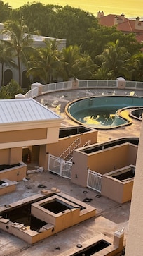 The pool area