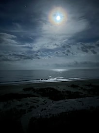 Moon over ocean from 4th floor deck.