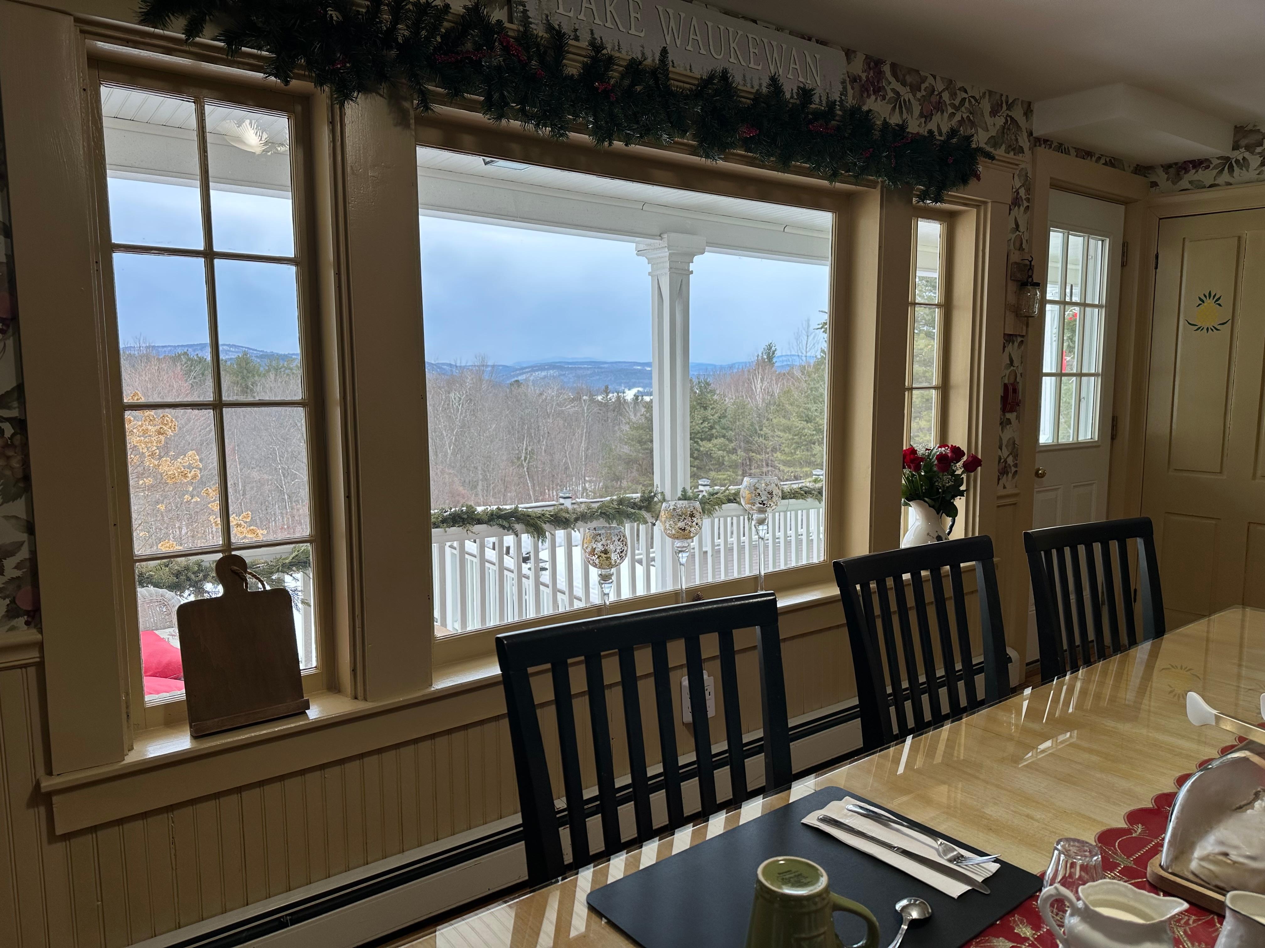 Breakfast area with a view. 