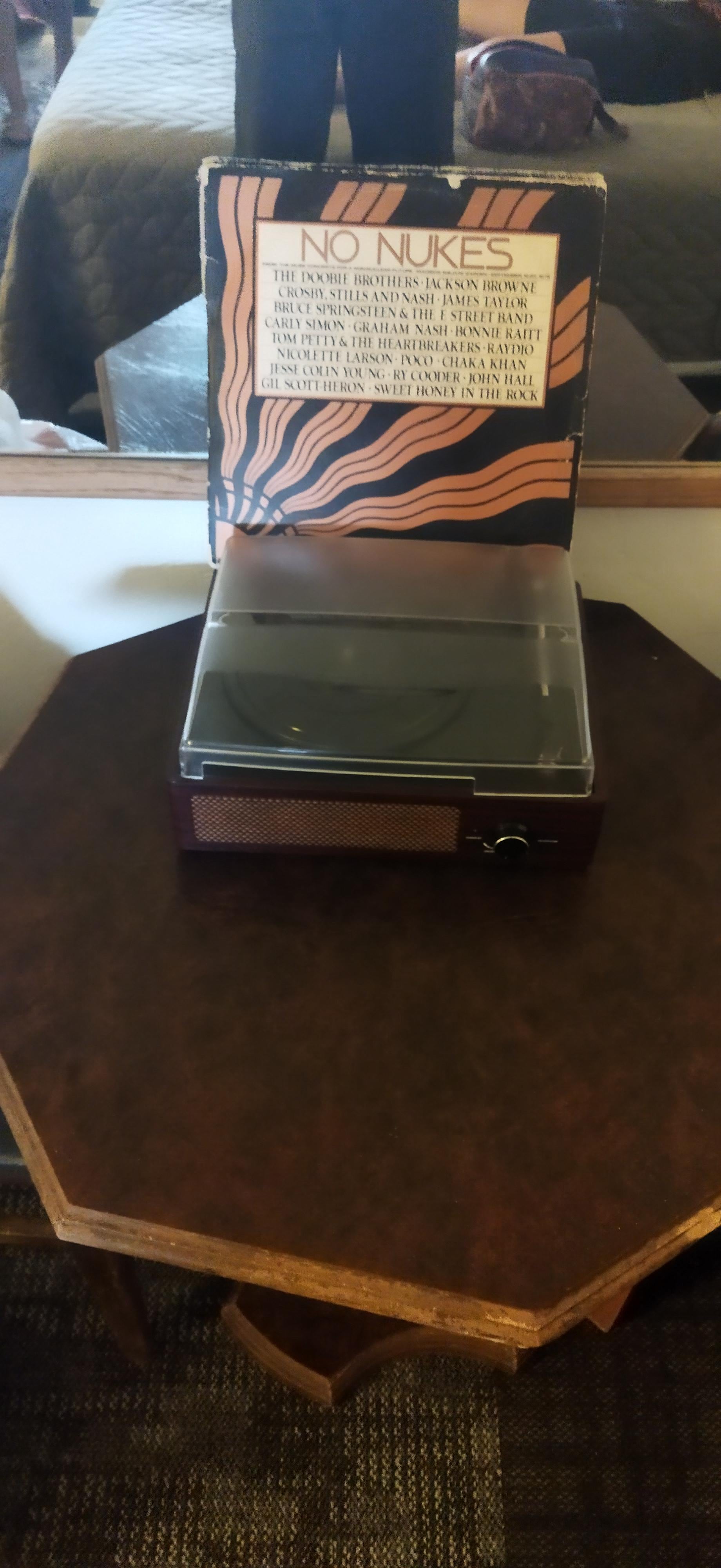 Vinyl record player in the room!
