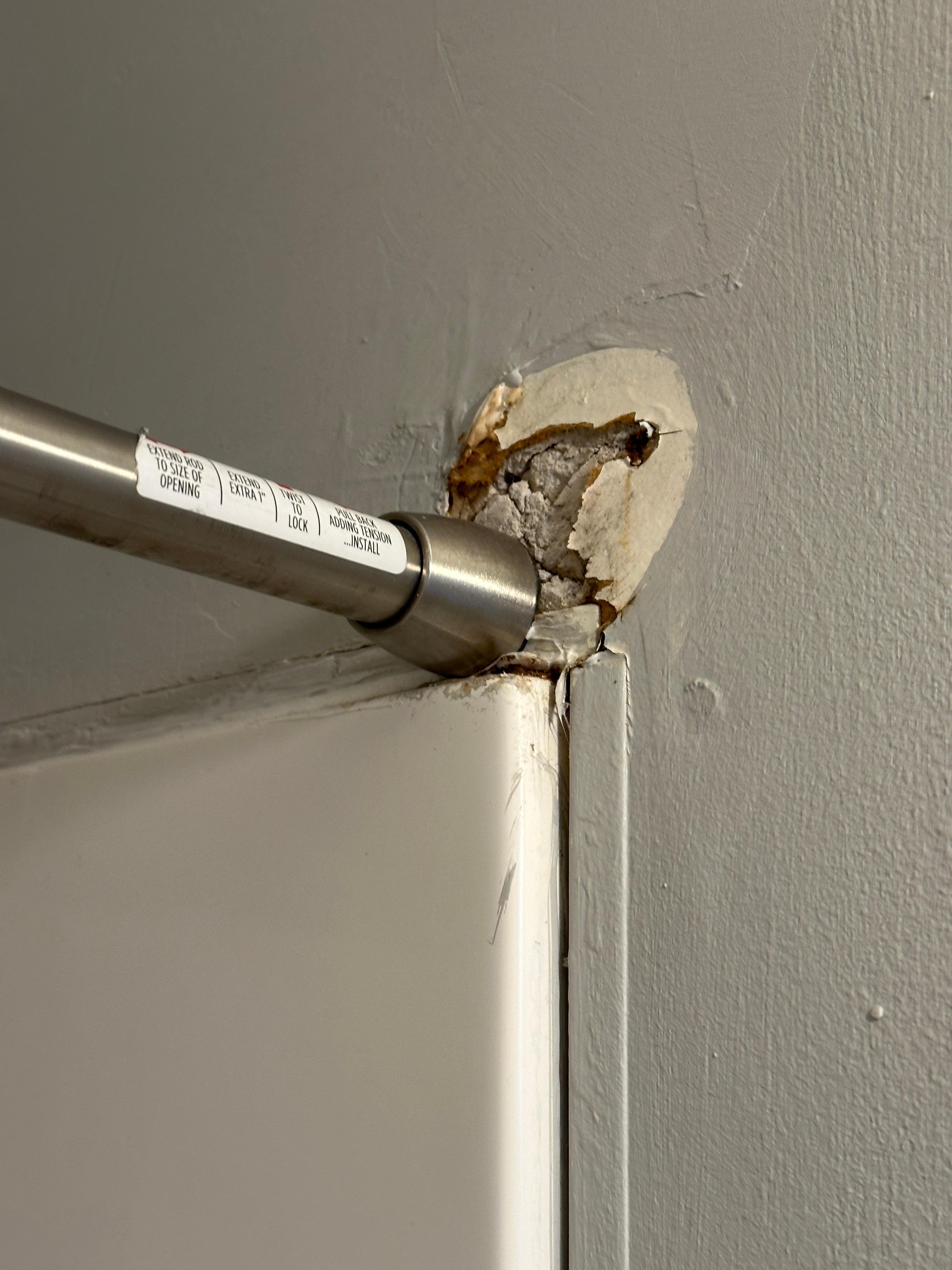 Plaster falling apart by shower