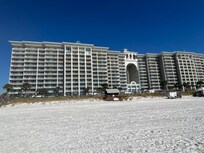 Beach view of complex.