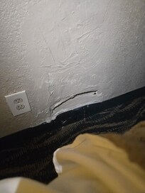 Semi patched hole on the wall