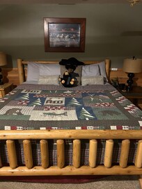 King bed in master bedroom.