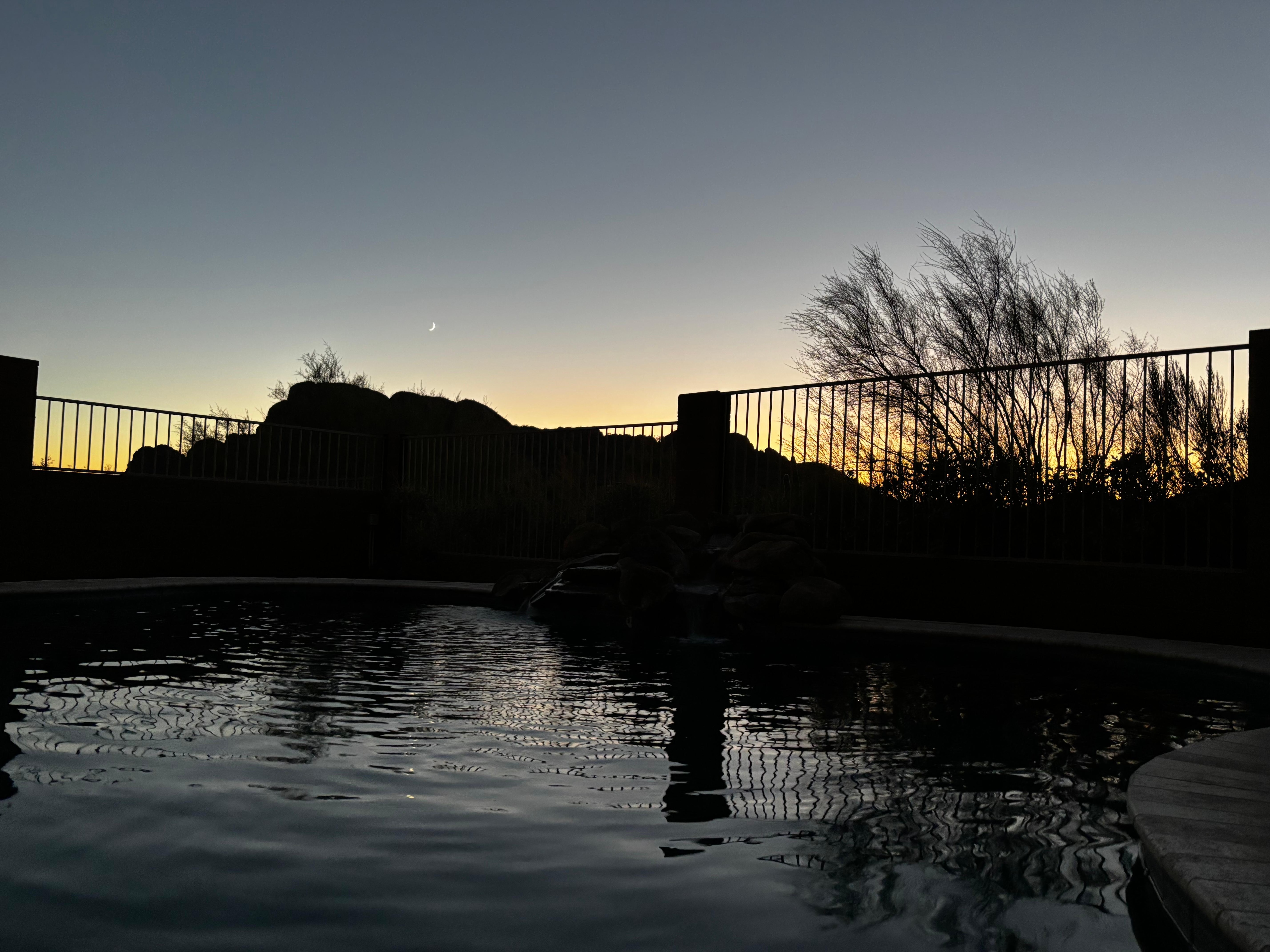 Sunset view from the pool