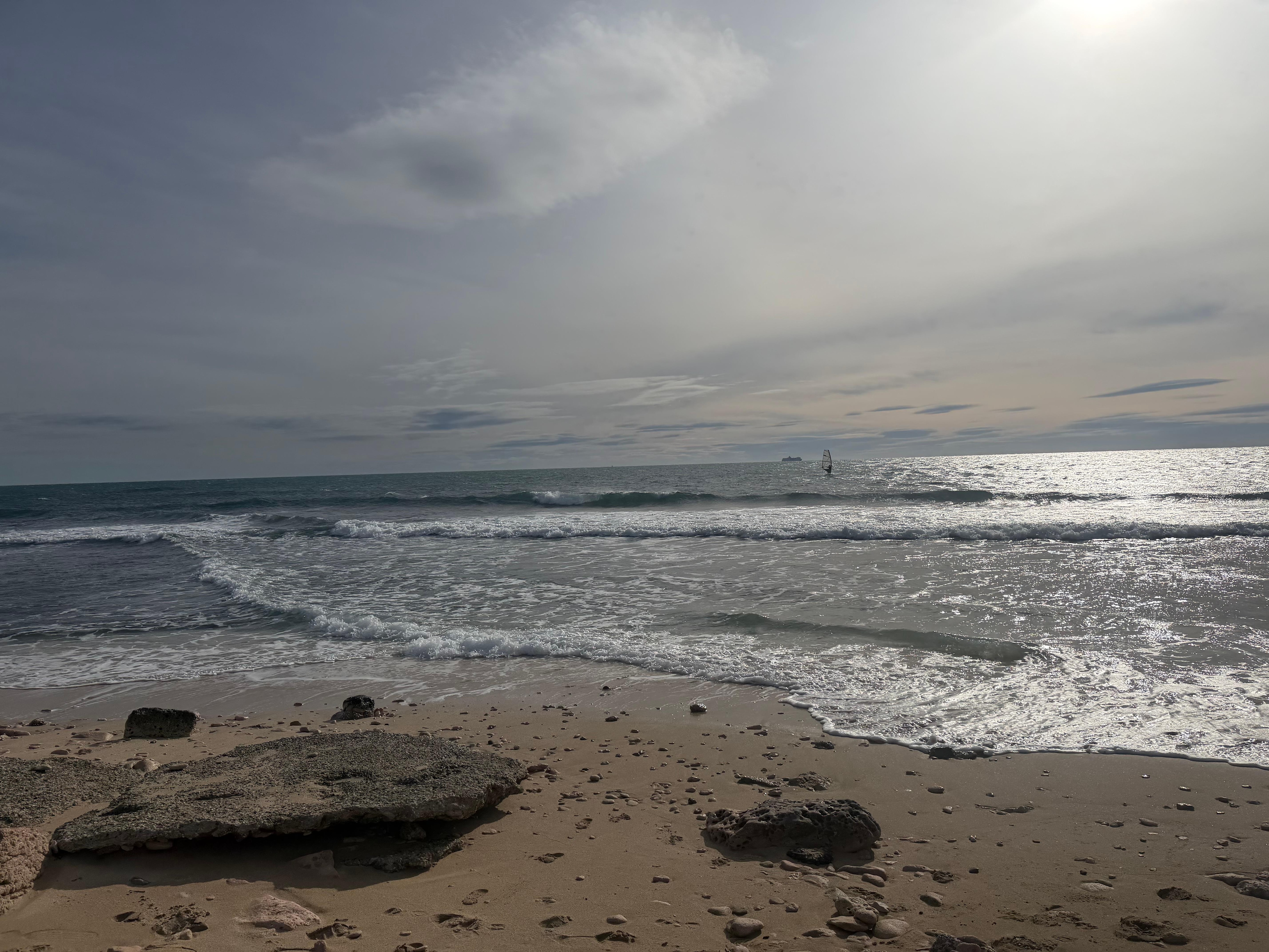 Peaceful walk along the beach 