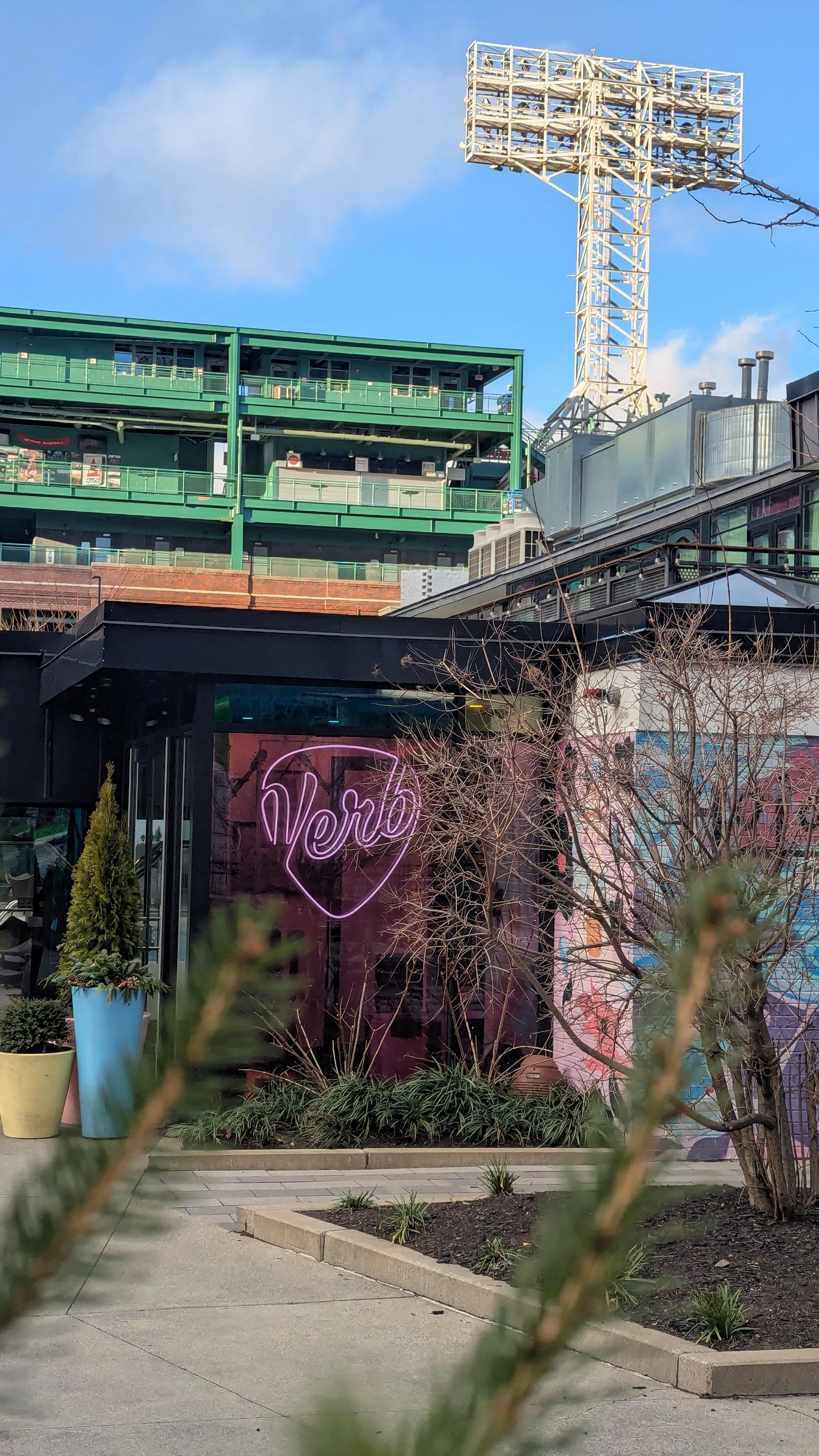 The Verb with Fenway Park behind.