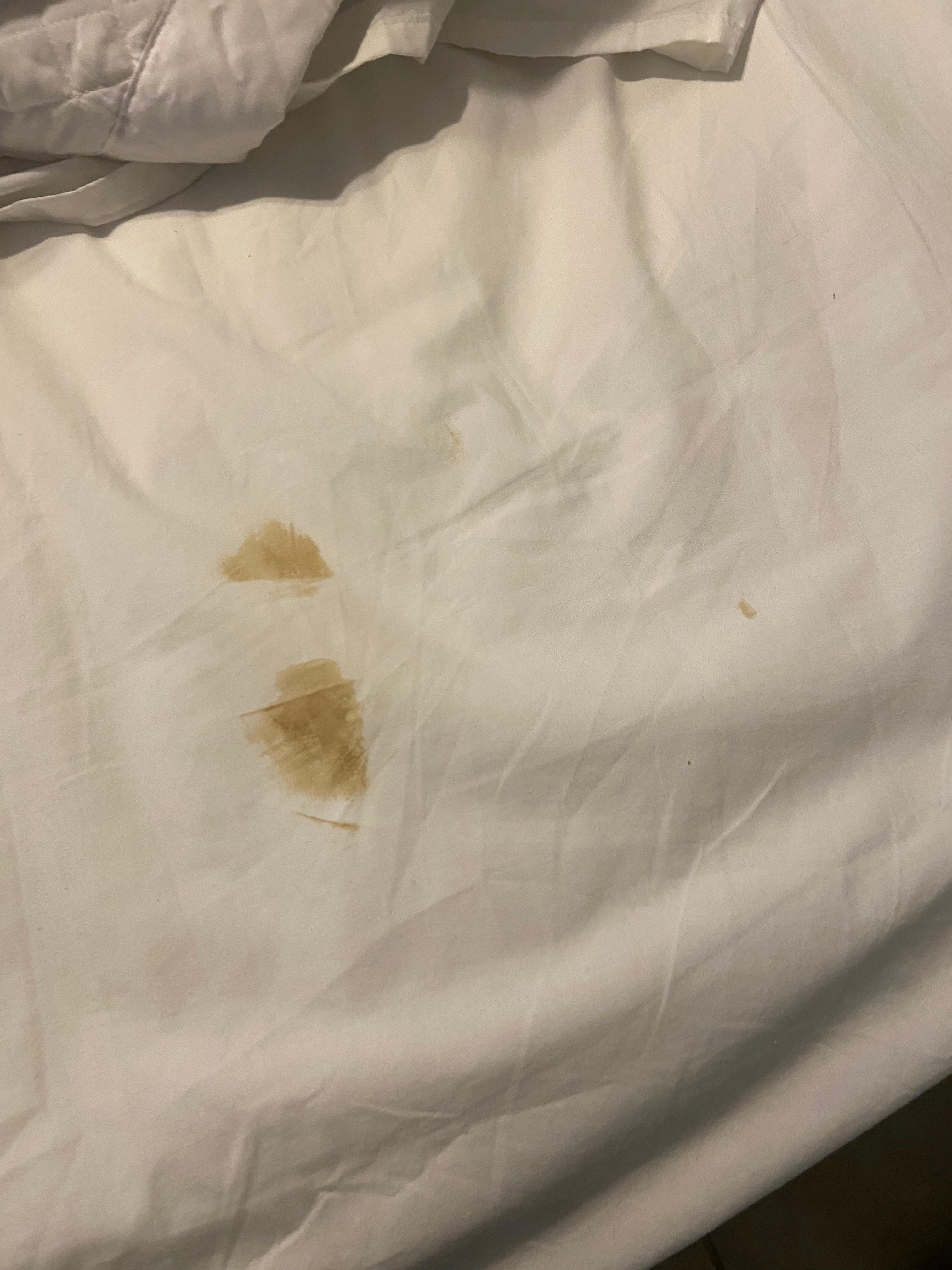 Soil stains on sheets