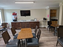 The waffle batter holder is on the other side of the room and was broken.