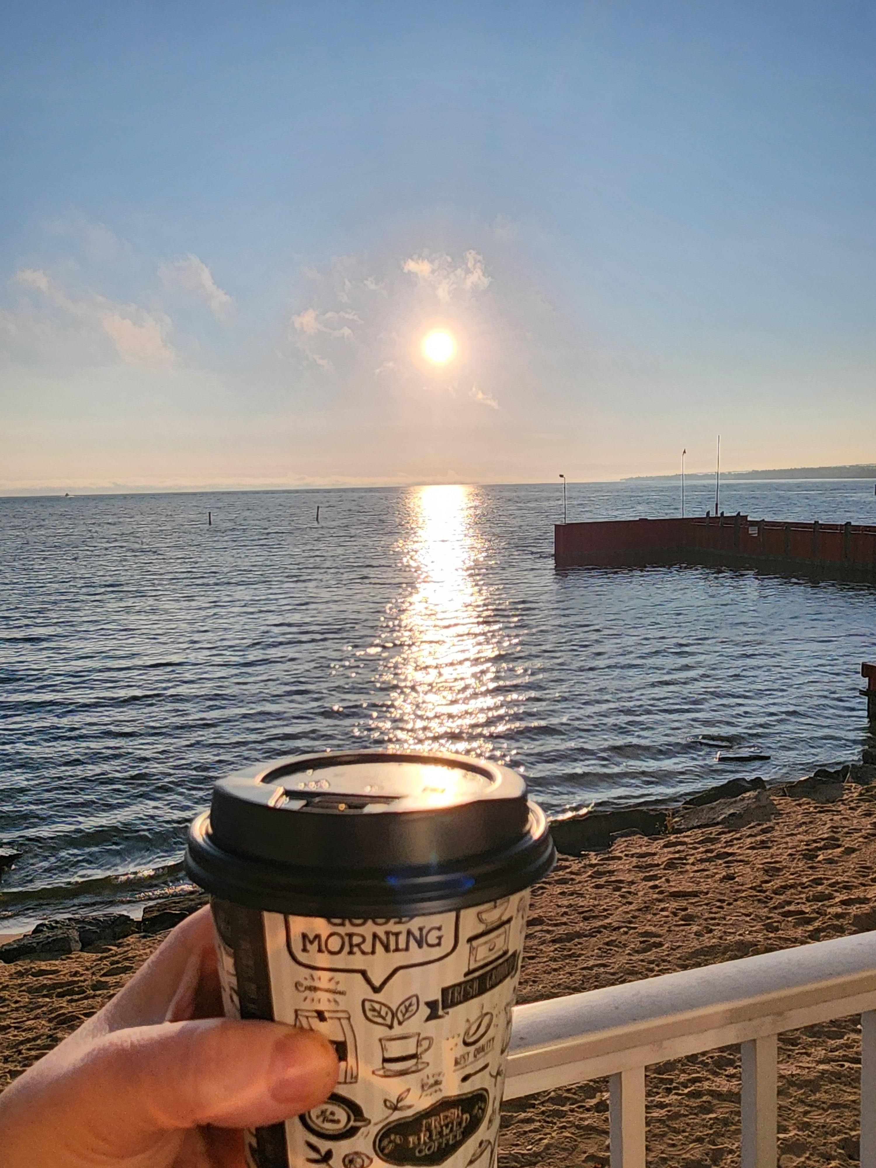 Morning coffee on the balcony