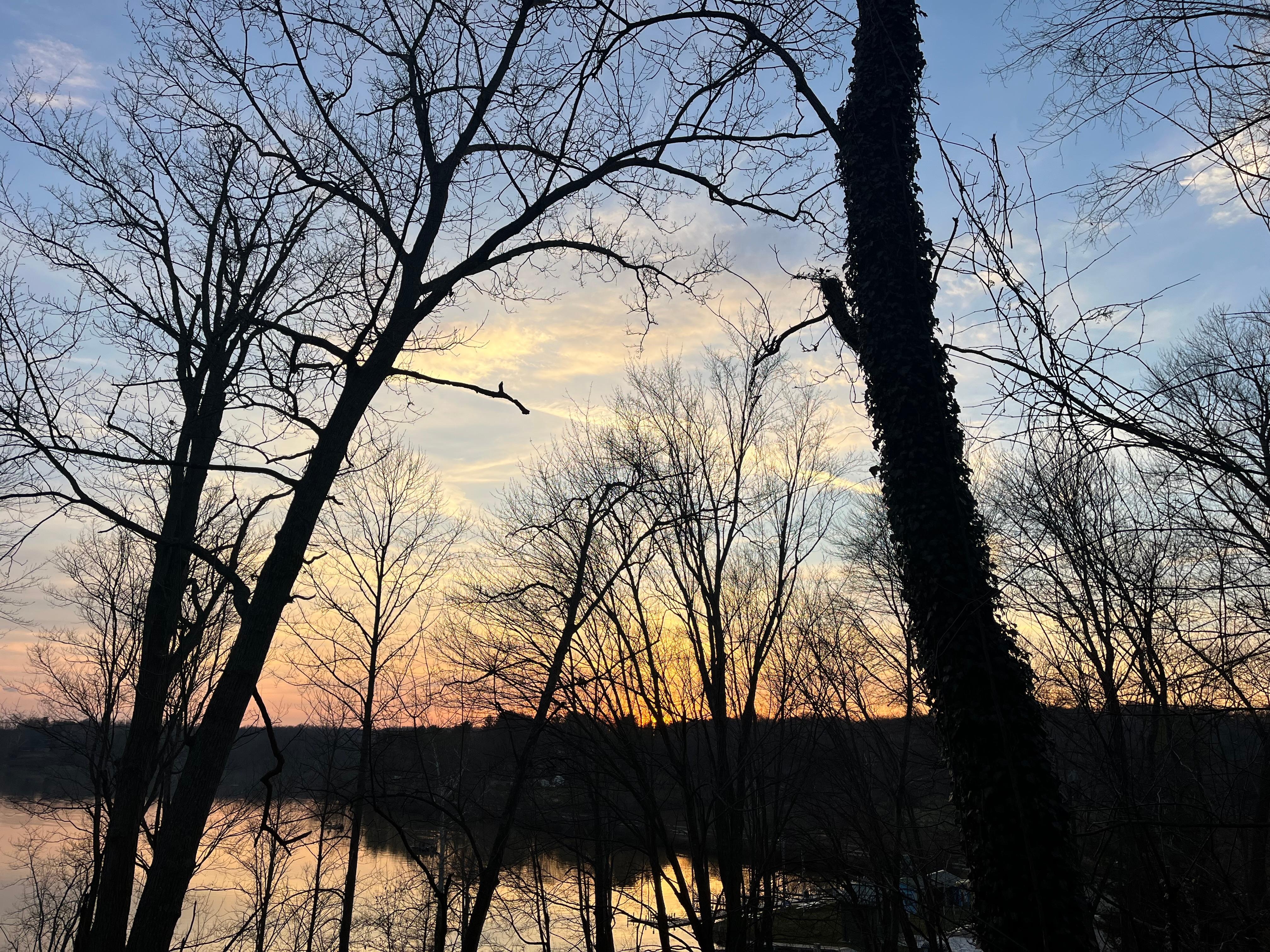 Sunset over the lake