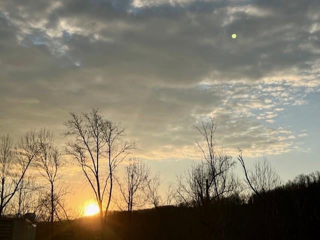 Morning sunrise from the front of the cabin.