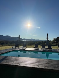 Sunrise over the pool deck