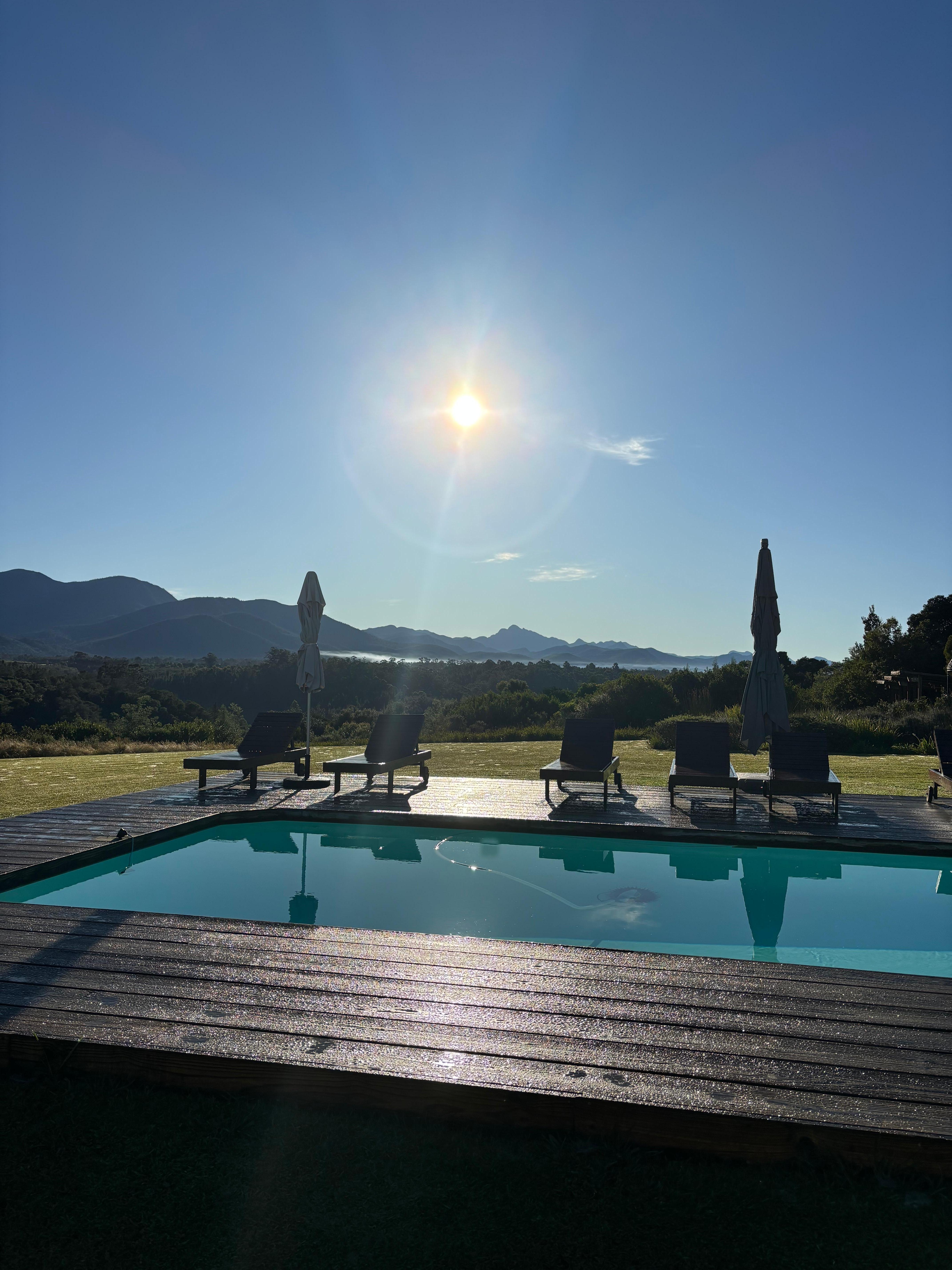 Sunrise over the pool deck