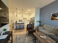 Living area and kitchen