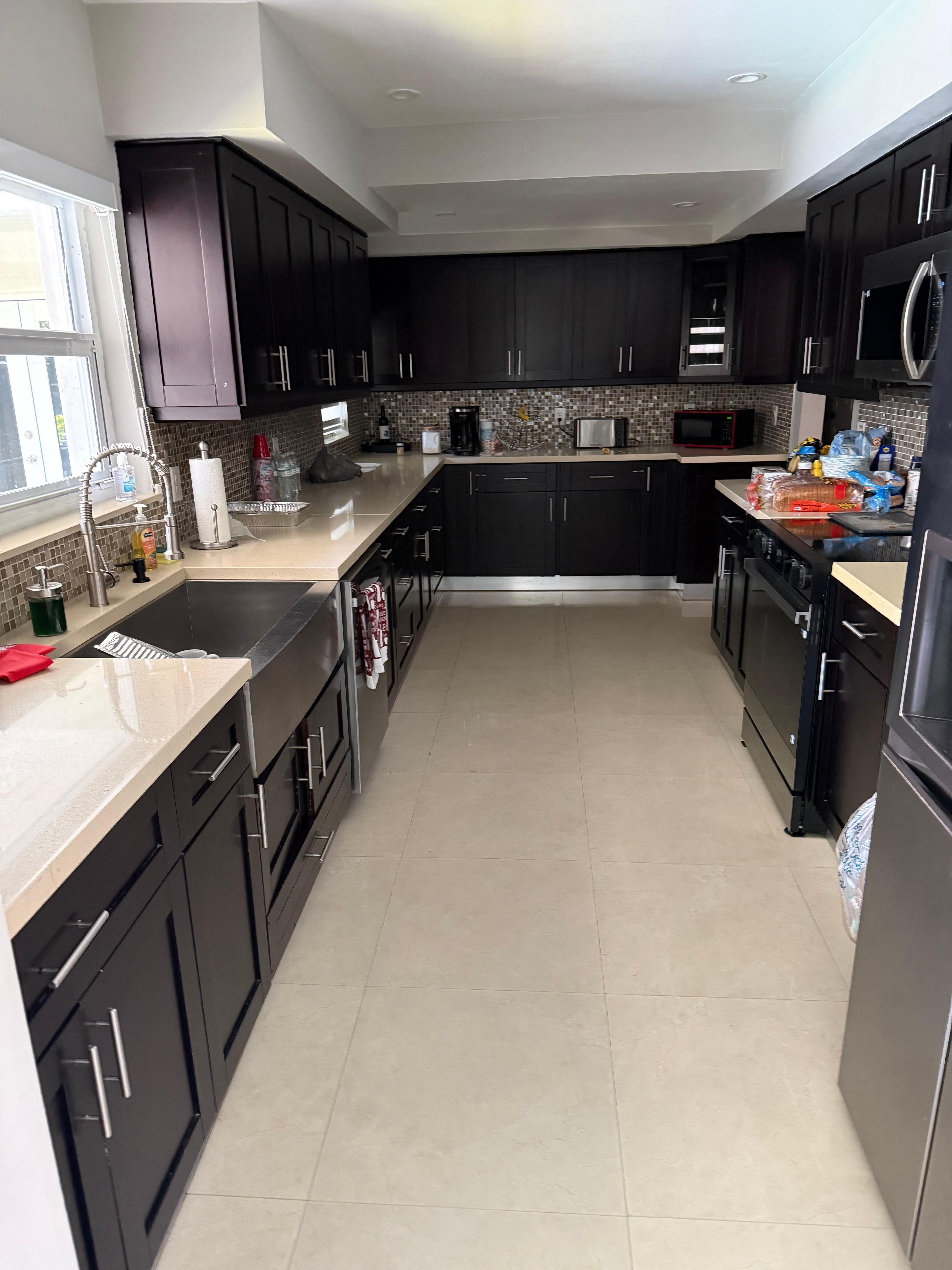 Kitchen is spacious and we utilized the available resources effectively.