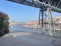 Eating breakfast outside the dining room overlooking the lovely views of Porto.