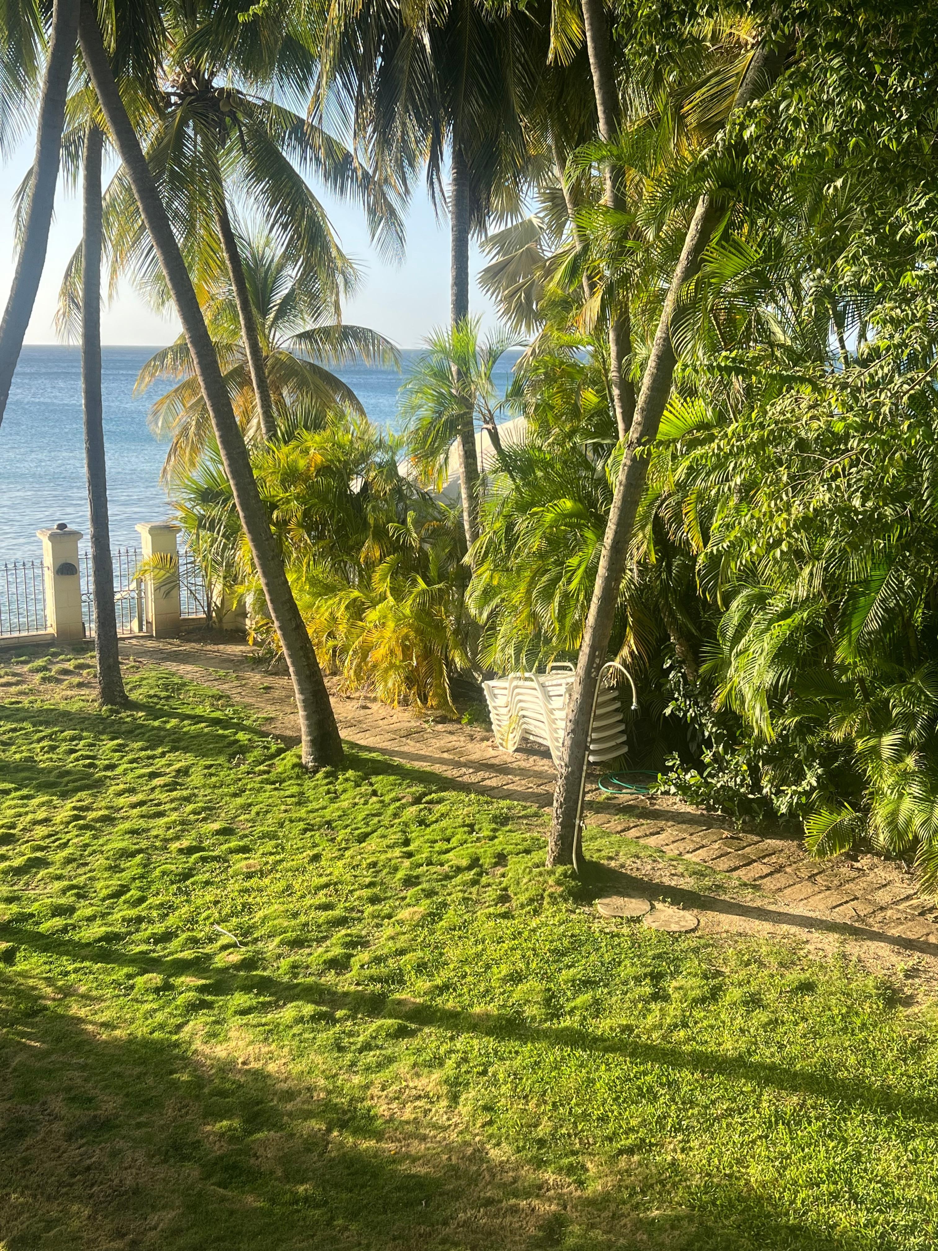 From the veranda looking to the gate to the beach