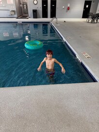 Pool was a little cold due to a part going bad but when you are 9 it doesn’t matter
