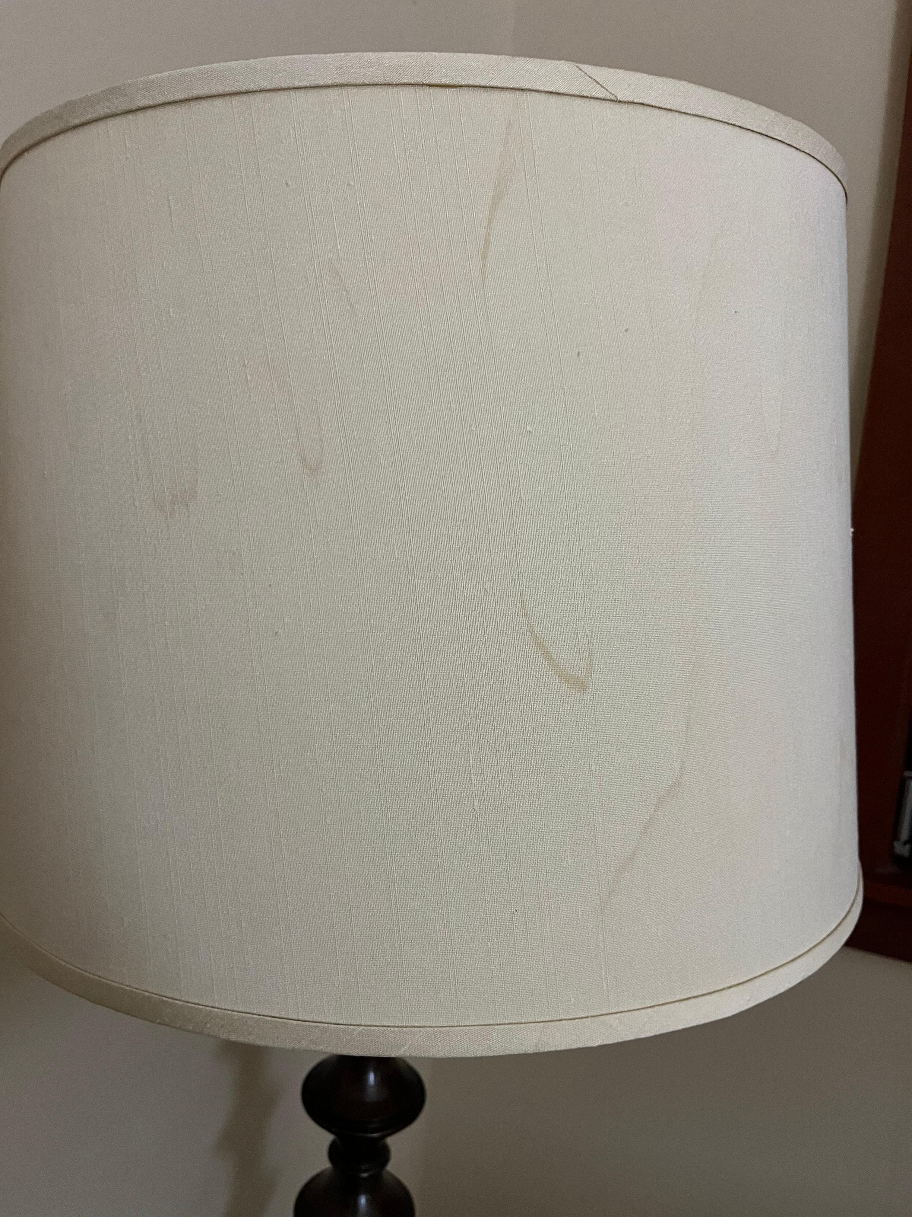 Dirty lamp shade in the guest bedroom. 