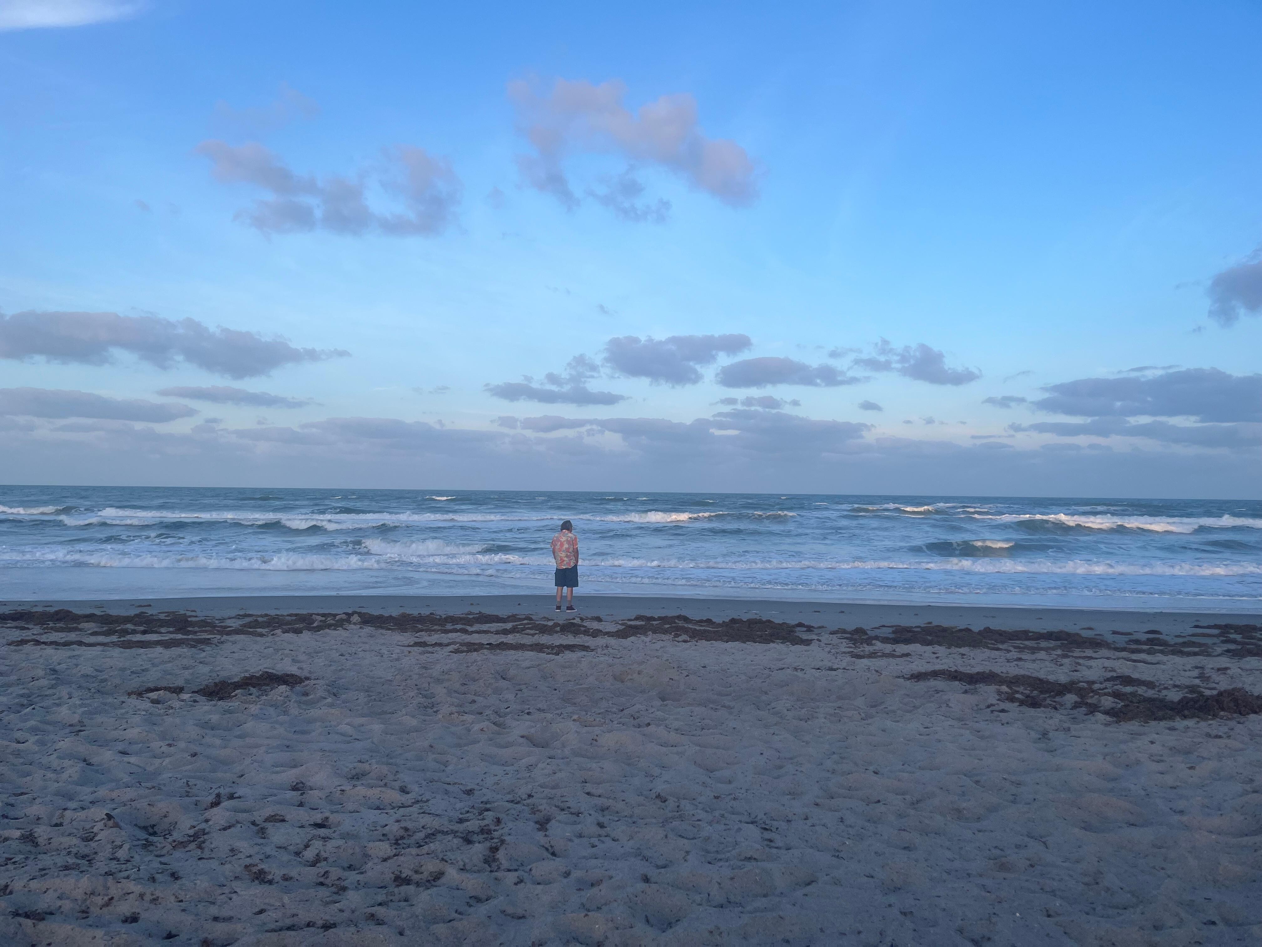 Husband enjoying the weather 