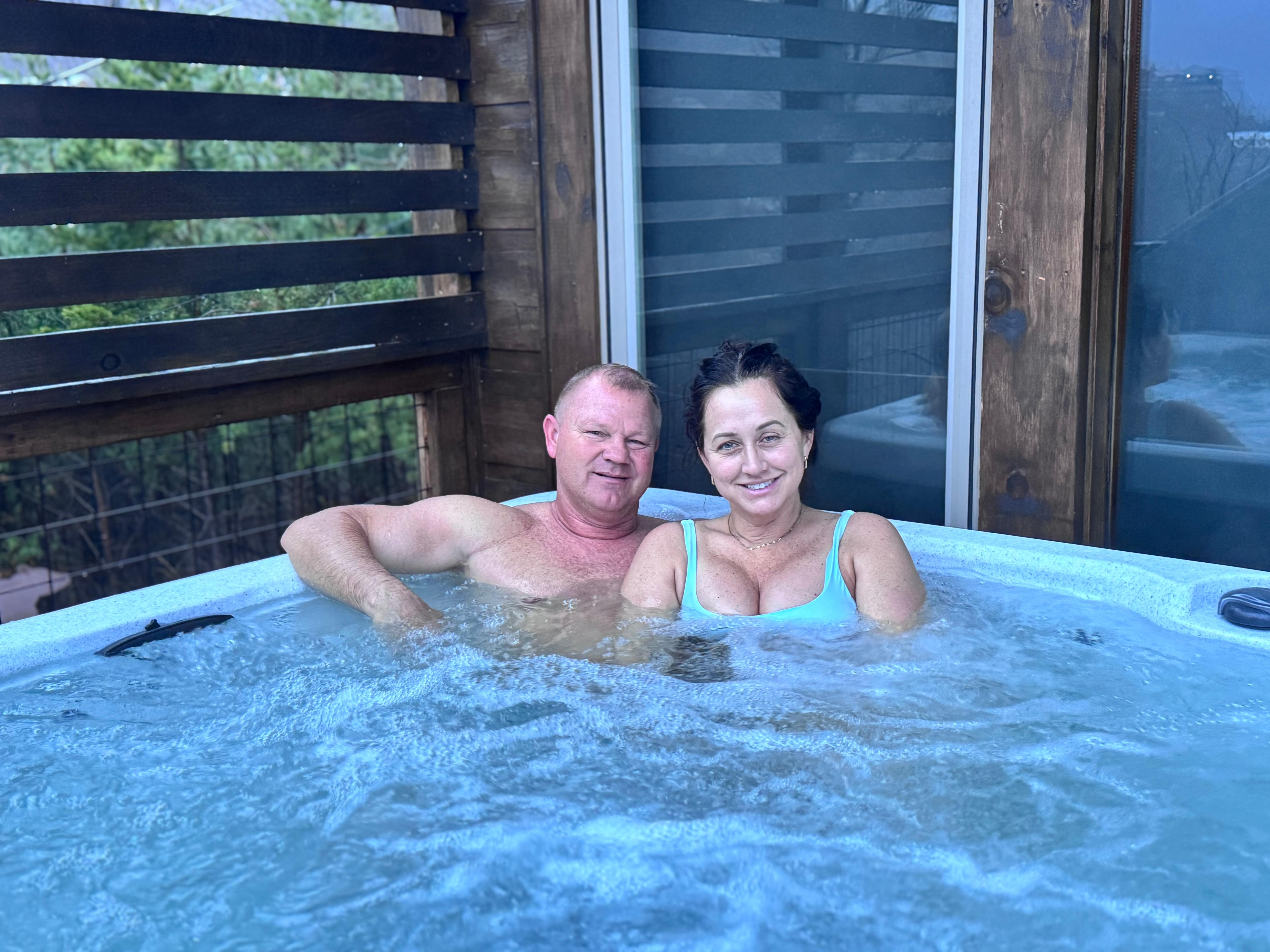 Just the hubby and and I enjoying the hot tub