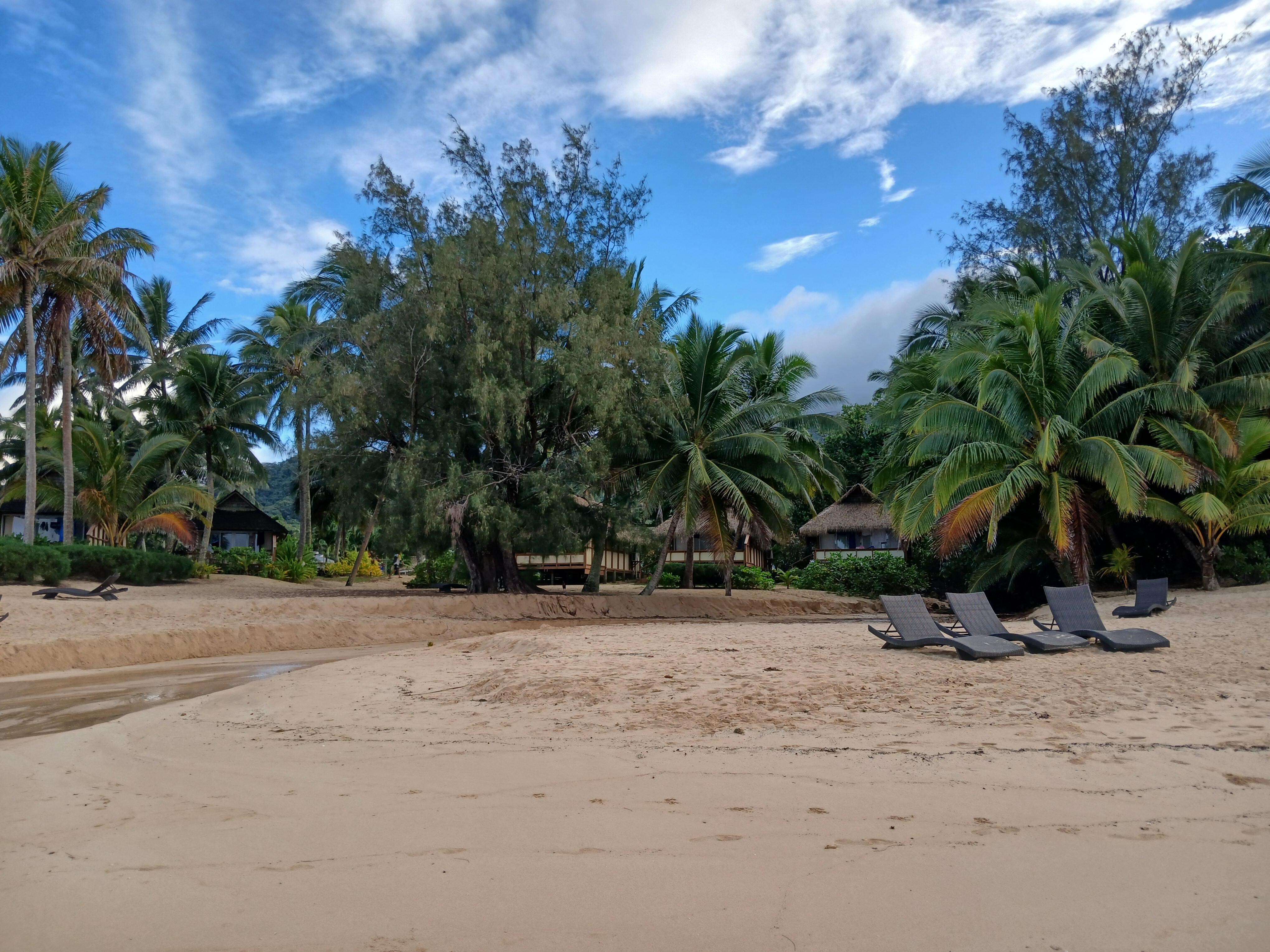 looking from the beach to the beachfront units