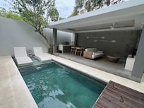 Private pool and living area