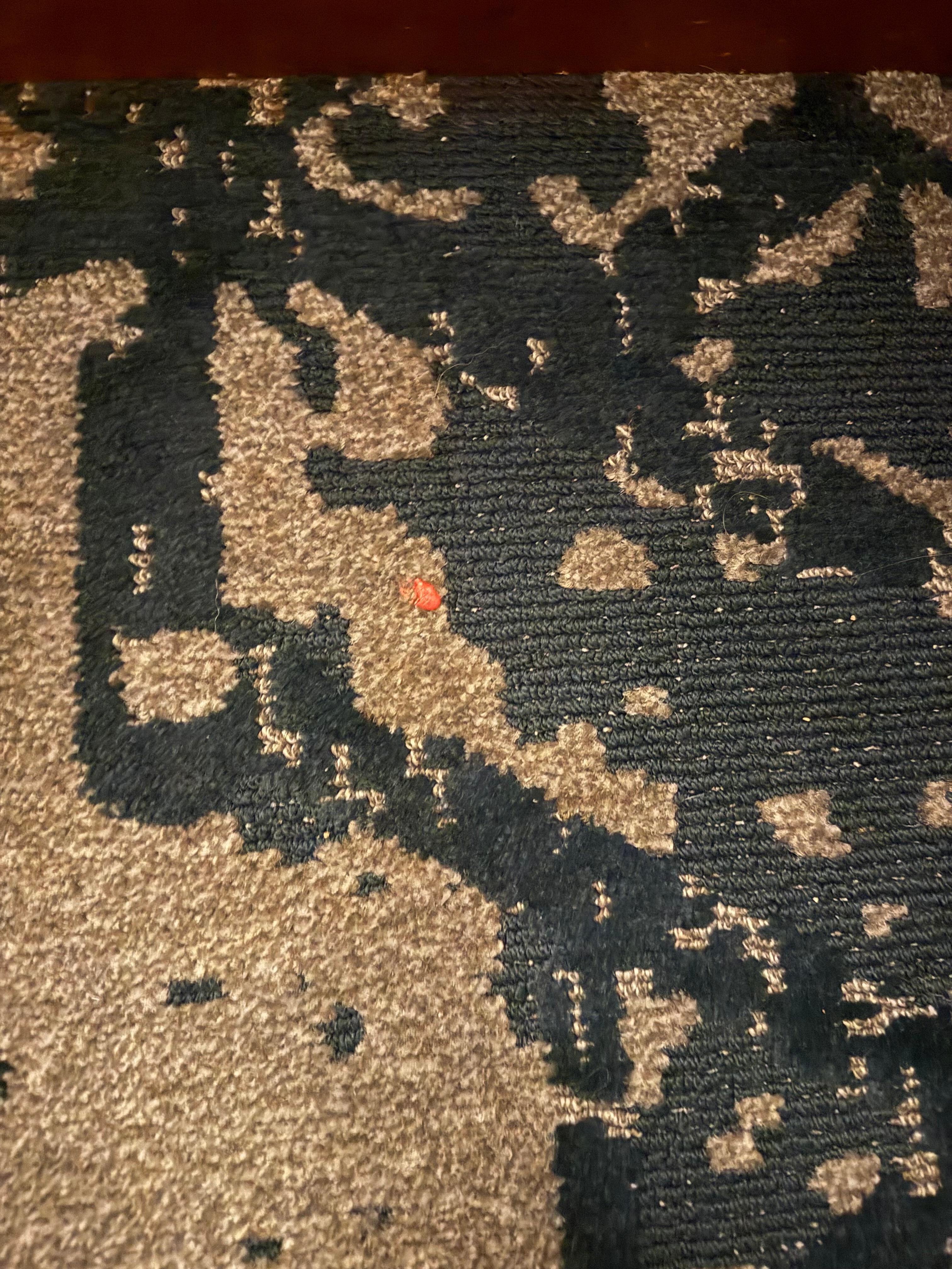 Gum and stains on the floor