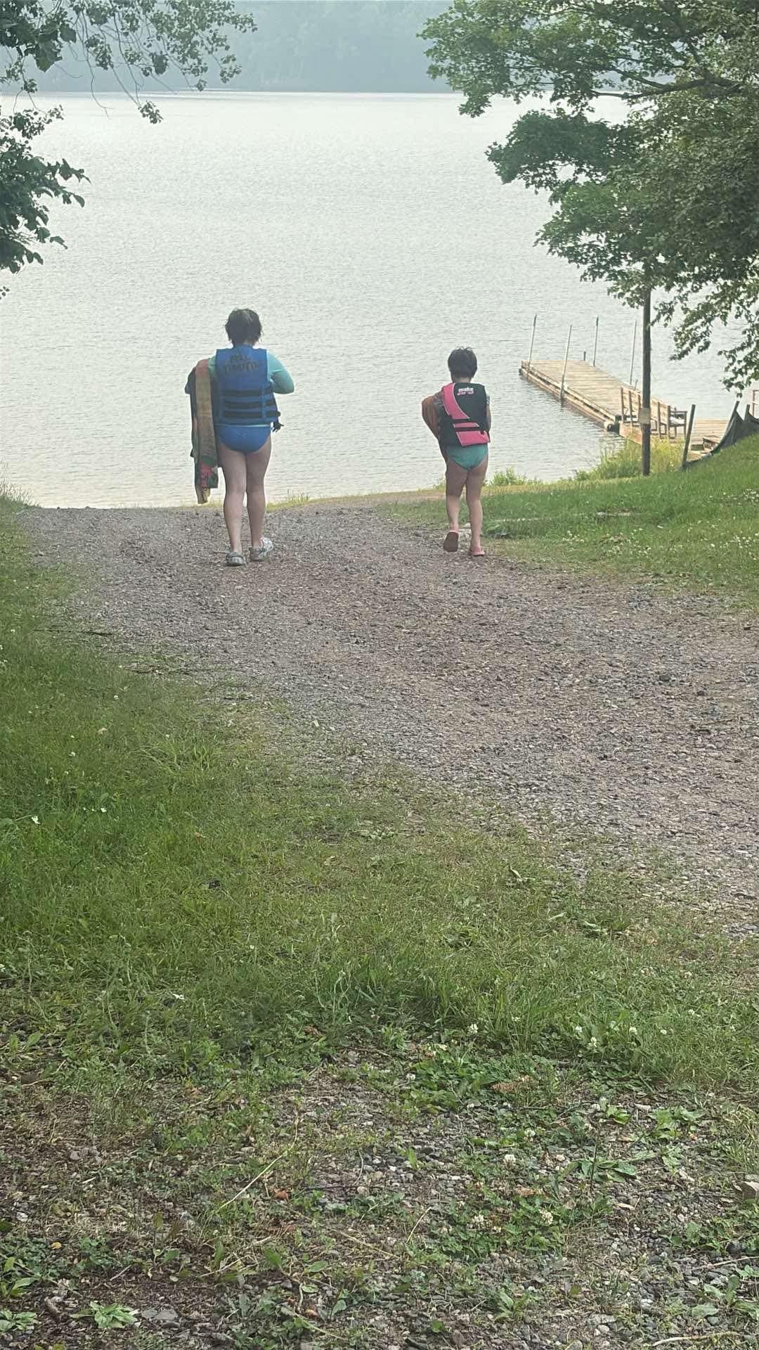 The walk down to the beach and dock area. 