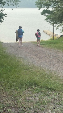 The walk down to the beach and dock area.