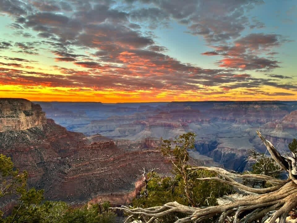 Yavapai point at sunset. 