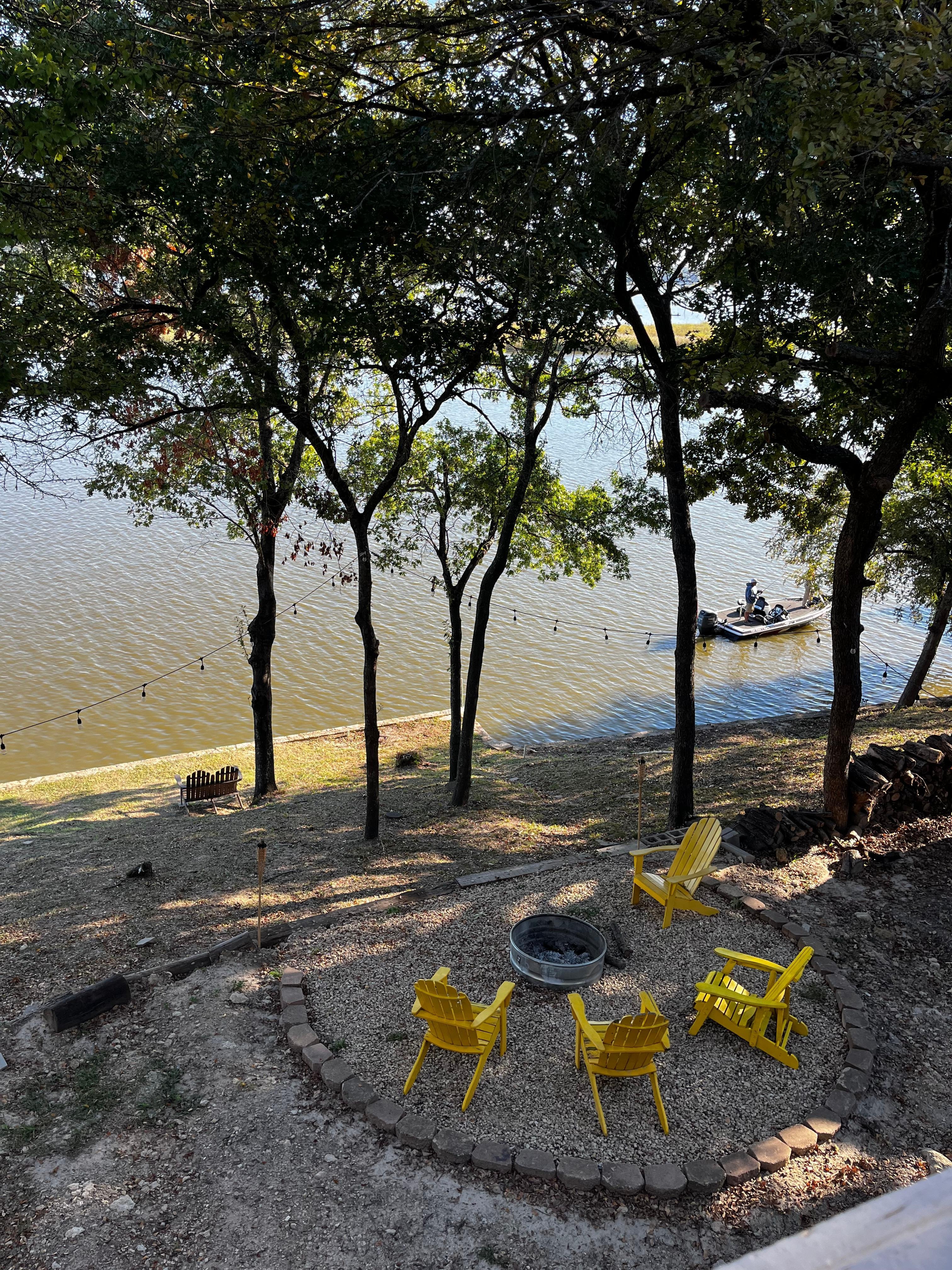 From the deck down to the lake