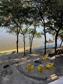 From the deck down to the lake