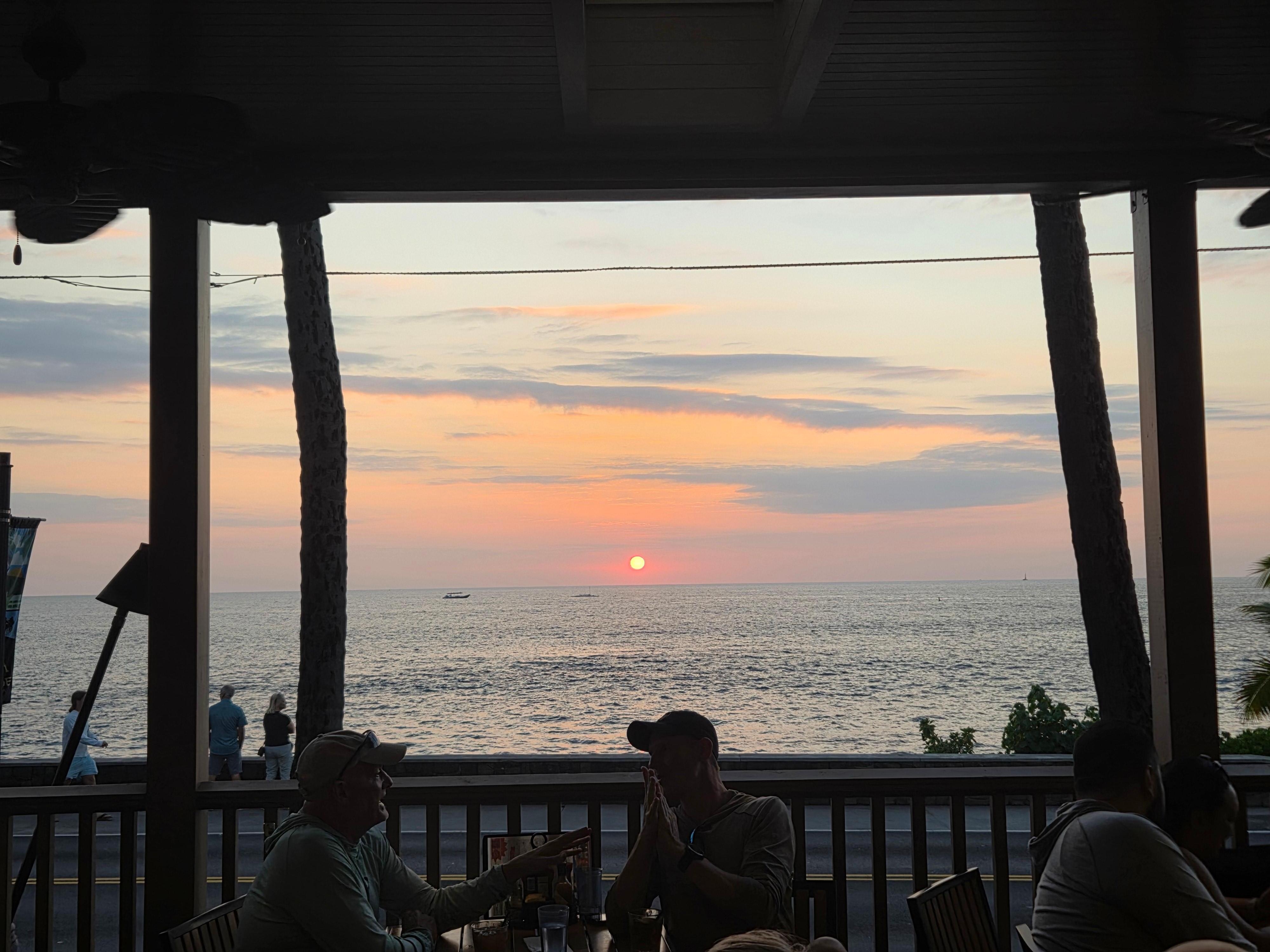 Sunset view from a restaurant on Ali'i Dr.