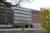 Just across from the central station.