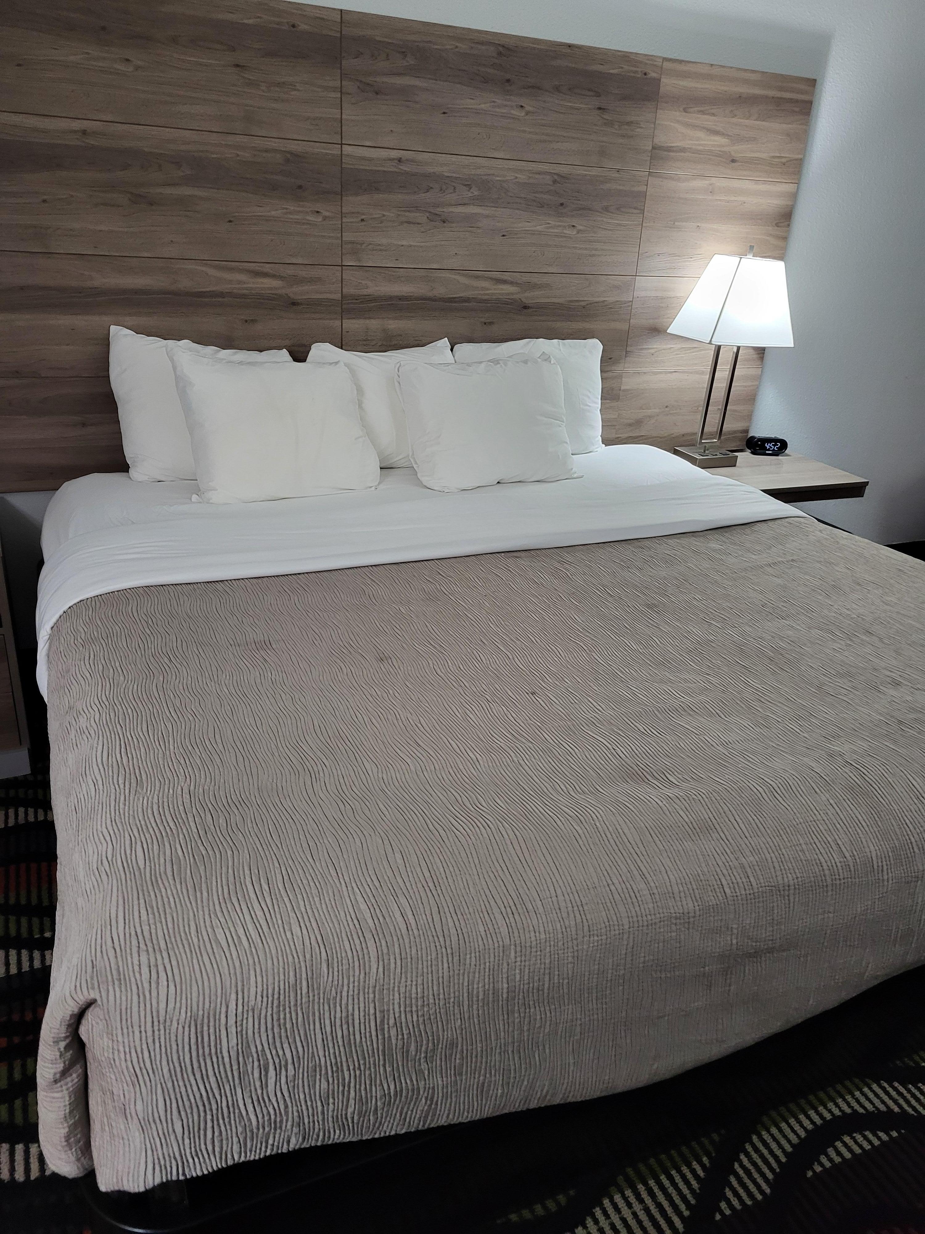 Stained bedspread.