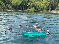 We rented a pontoon boat at State Park Marina and had a blast tubing and swimming an entire day